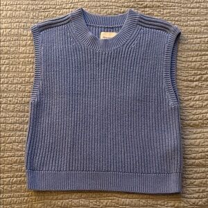 Blue Sleeveless Knit Sweater Vest